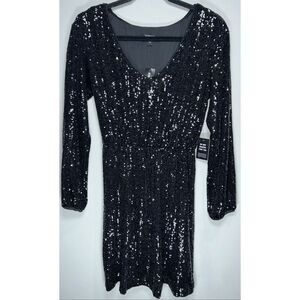 Express black sequins dress size small